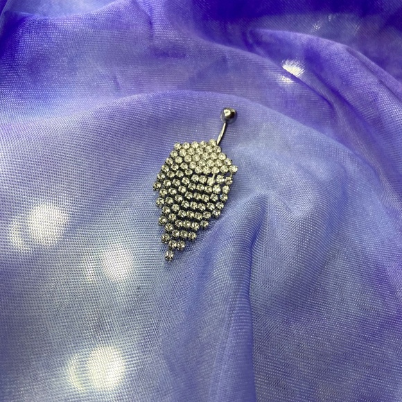 Pierced Nation Dangle Belly Button Ring Chandelier Silver Jewelry Piercing NWOT - Picture 4 of 5